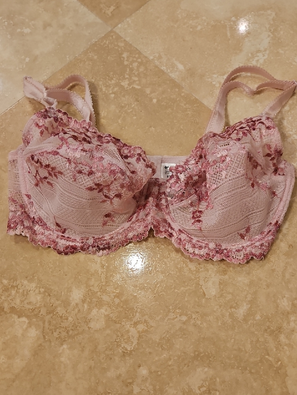 Wacoal Pink Floral Embroidered Underwire Bra